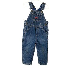 Old Navy Baby Denim Overalls 18-24 Months Fleece Lined Carpenter Style GUC